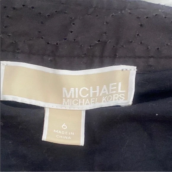 Michael Kors Black Pleated Eyelet Skater Skirt - Picture 4 of 7